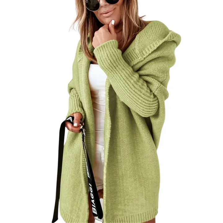 Taylor - Mid-Length Cardigan with Contrast Stitching